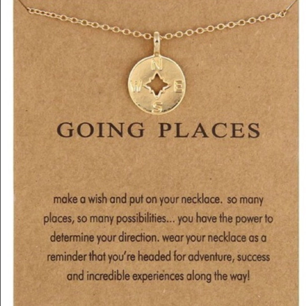 Going Places Compass Necklace - Silver or Gold